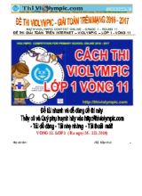 Đề thi Violympic trên mạng môn Toán lớp 1 vòng 11 - Năm học 2016-2017